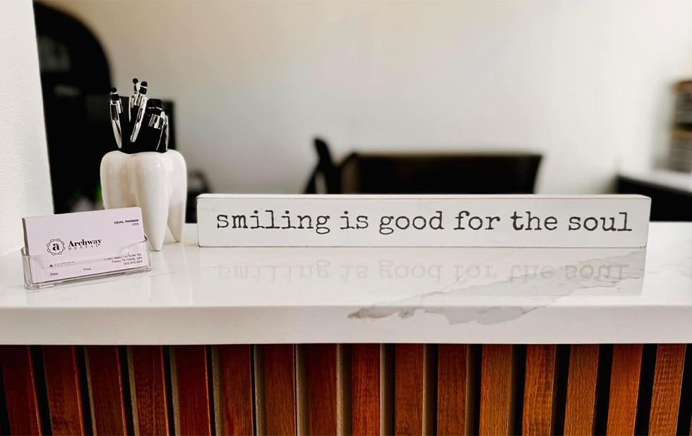 Cozy dental office waiting area