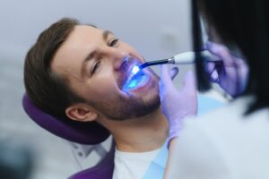 Man receiving a dental filling